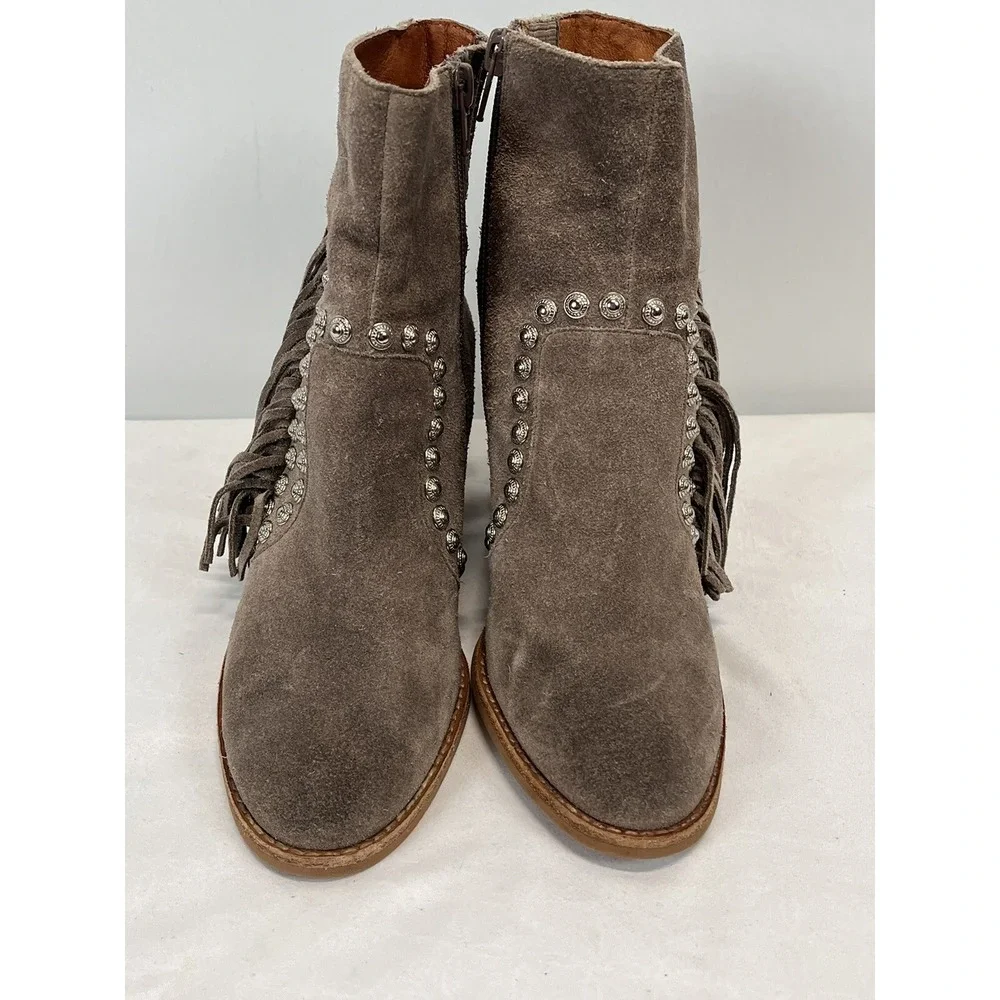 Jeffrey Campbell Free People Suede Boots Booties Sz 5 VGUC Fringe Studs